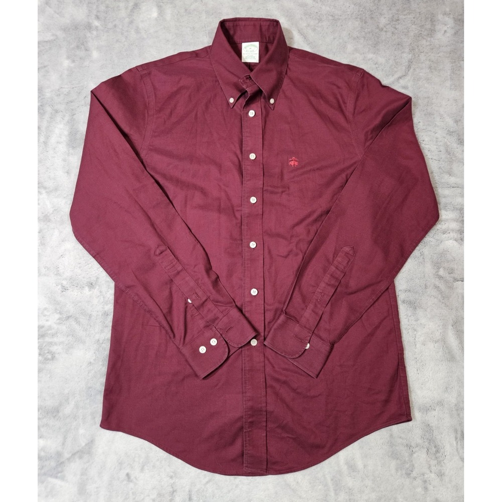 Brooks Brothers Non Iron Button Down Shirt Burgundy Size Medium